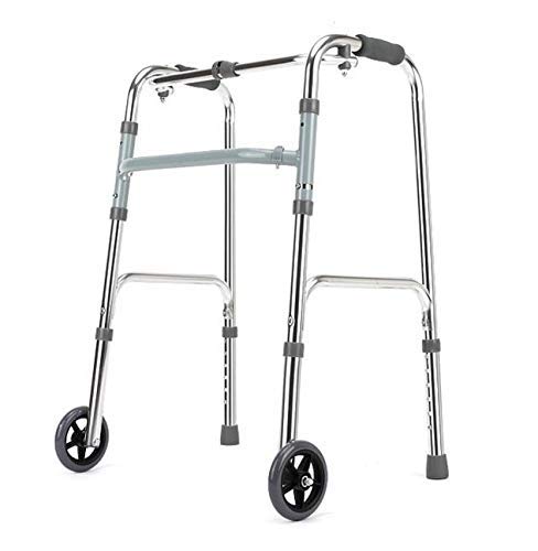 AUDITECH chrome finish foldable walker with wheels for adults (reciprocal movement) AUDITECH chrome finish foldable walker with wheels for adults (reciprocal movement)